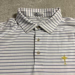 Ryder Cup Peter Millar Shirt Mens XL White Blue Striped Golf 2018 France